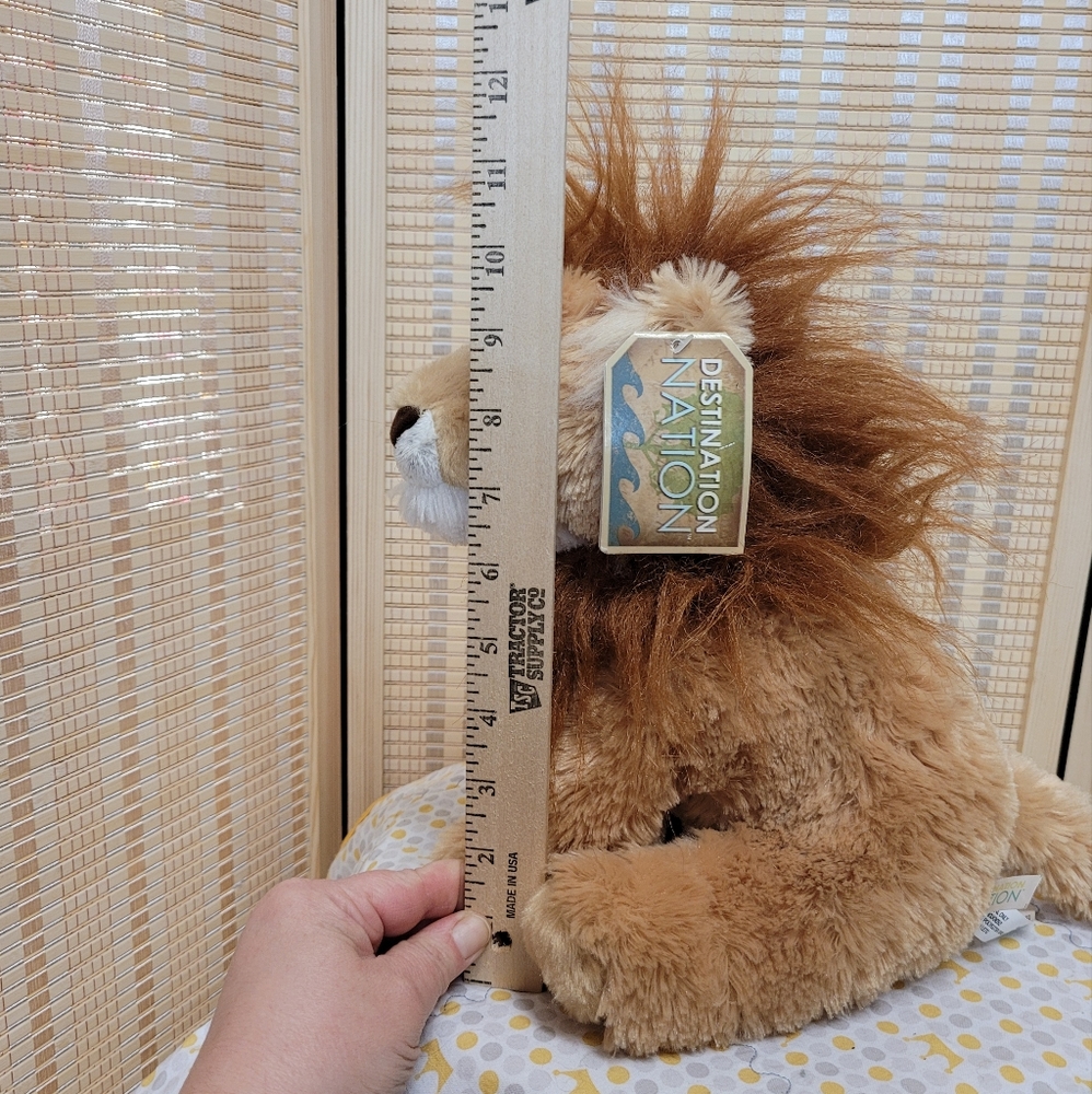 Aurora Destination Nation Lion Plush Stuffed Animal Toy Tall Fuzzy Mane - Picture 12 of 12